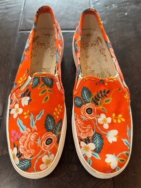 Keds x Rifle Paper Co. Triple Decker Sneakers Orange Floral. Women’s Sz 7.5